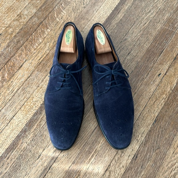 42 EU Made in Italy Blue Swede Dress Shoes in exceptional condition. - Picture 1 of 7
